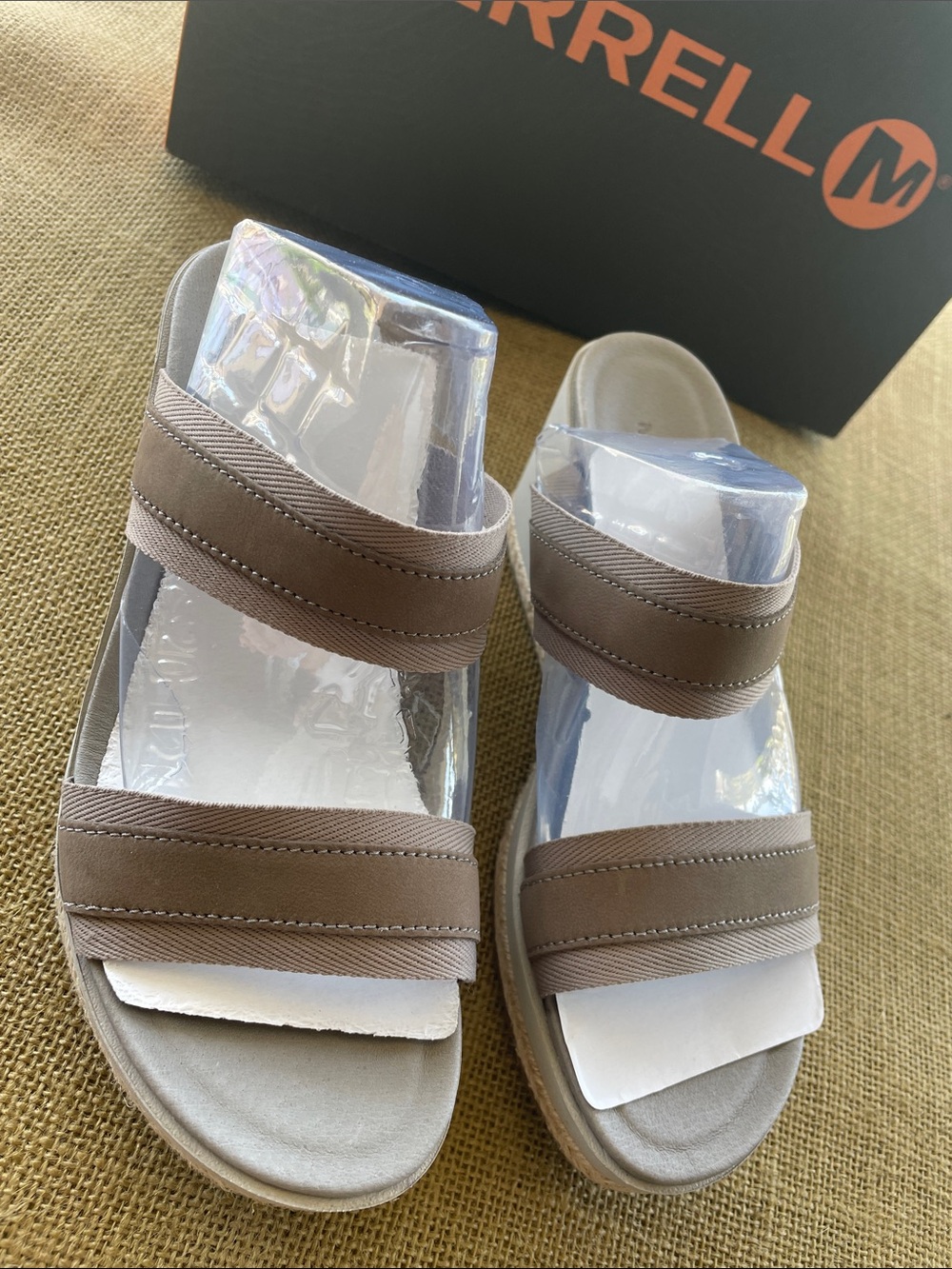 Merrell Kaiteri Women's Wedge Slide Olive Green Sandals ~ NEW IN BOX